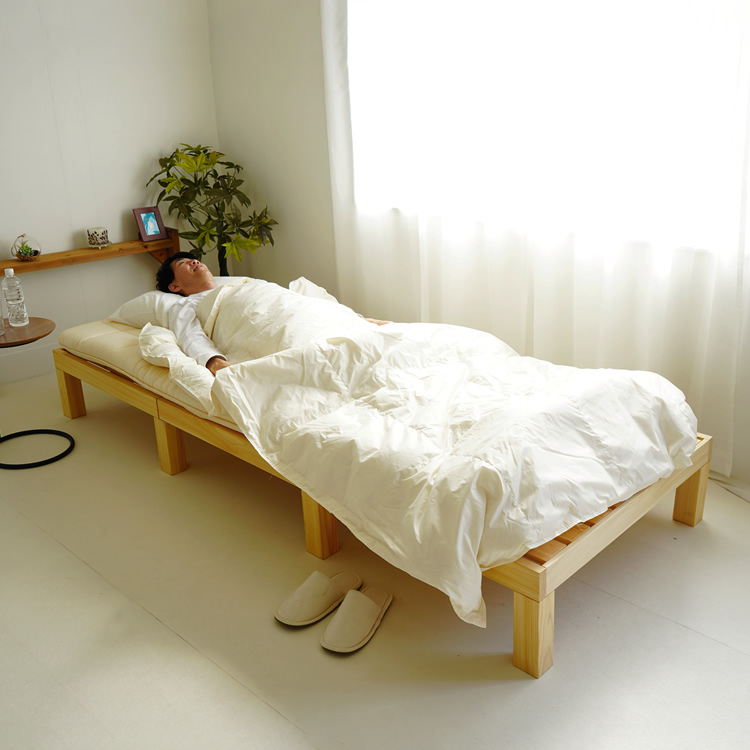 国産ヒノキ使用 スノコベッド ロングサイズ 100×230cm 使用イメージ2