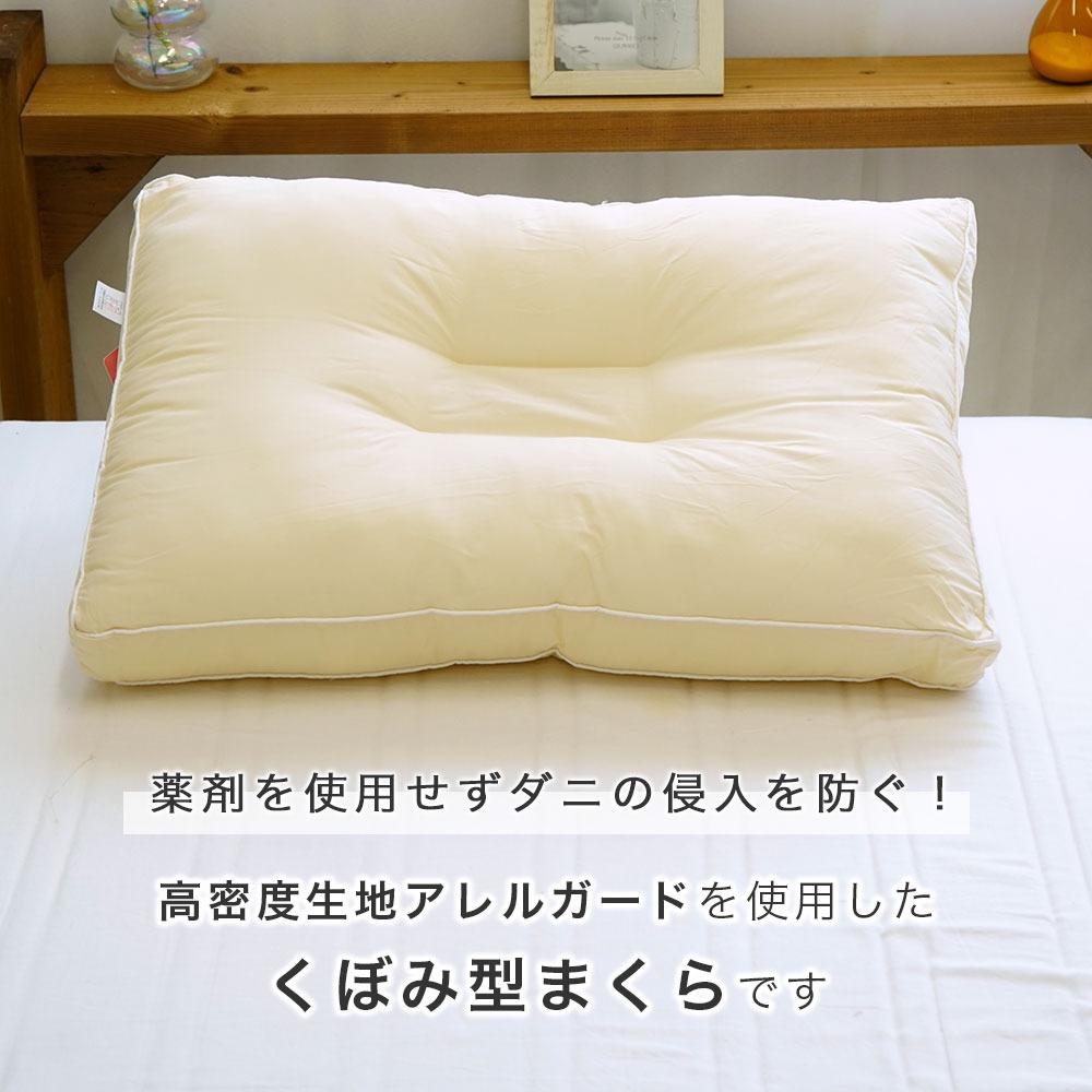 薬剤を使用せずダニの侵入を防ぐ くぼみ型まくら