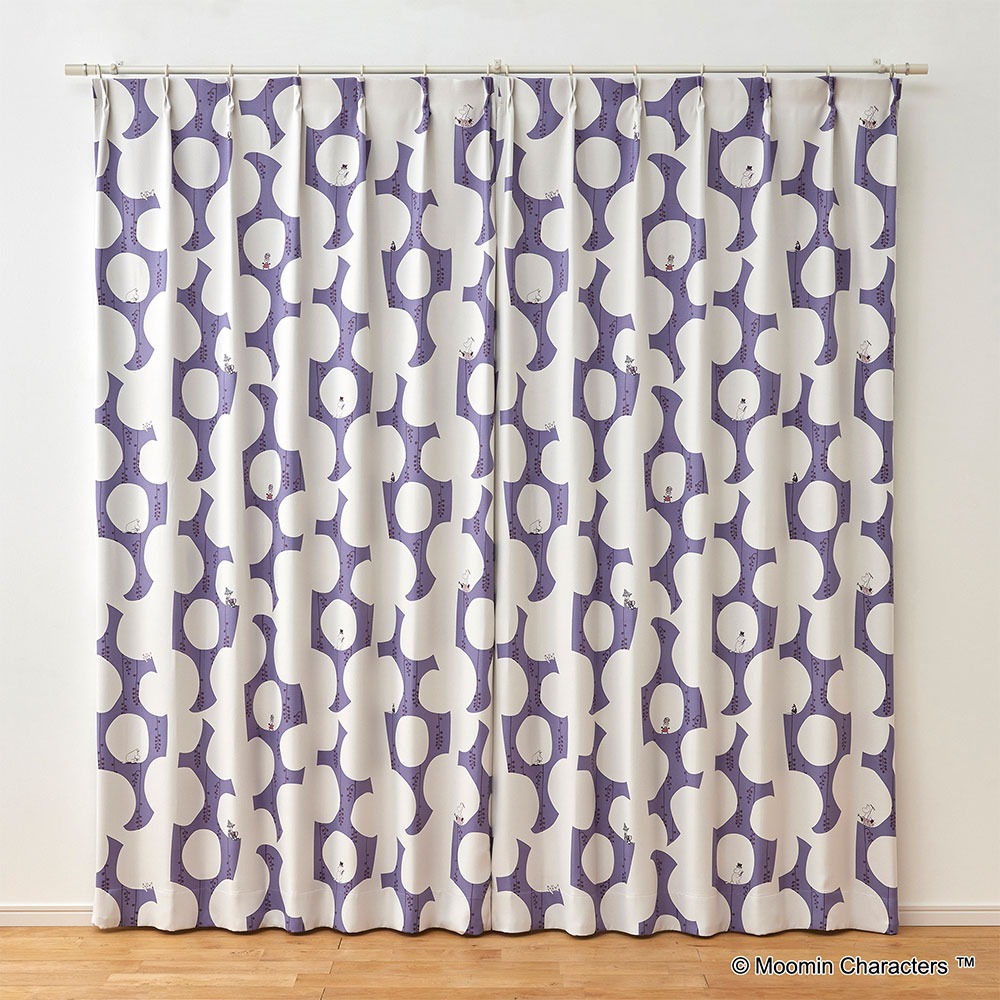 ムーミン ドレープ カーテン ベリーガーデン ダークブルー