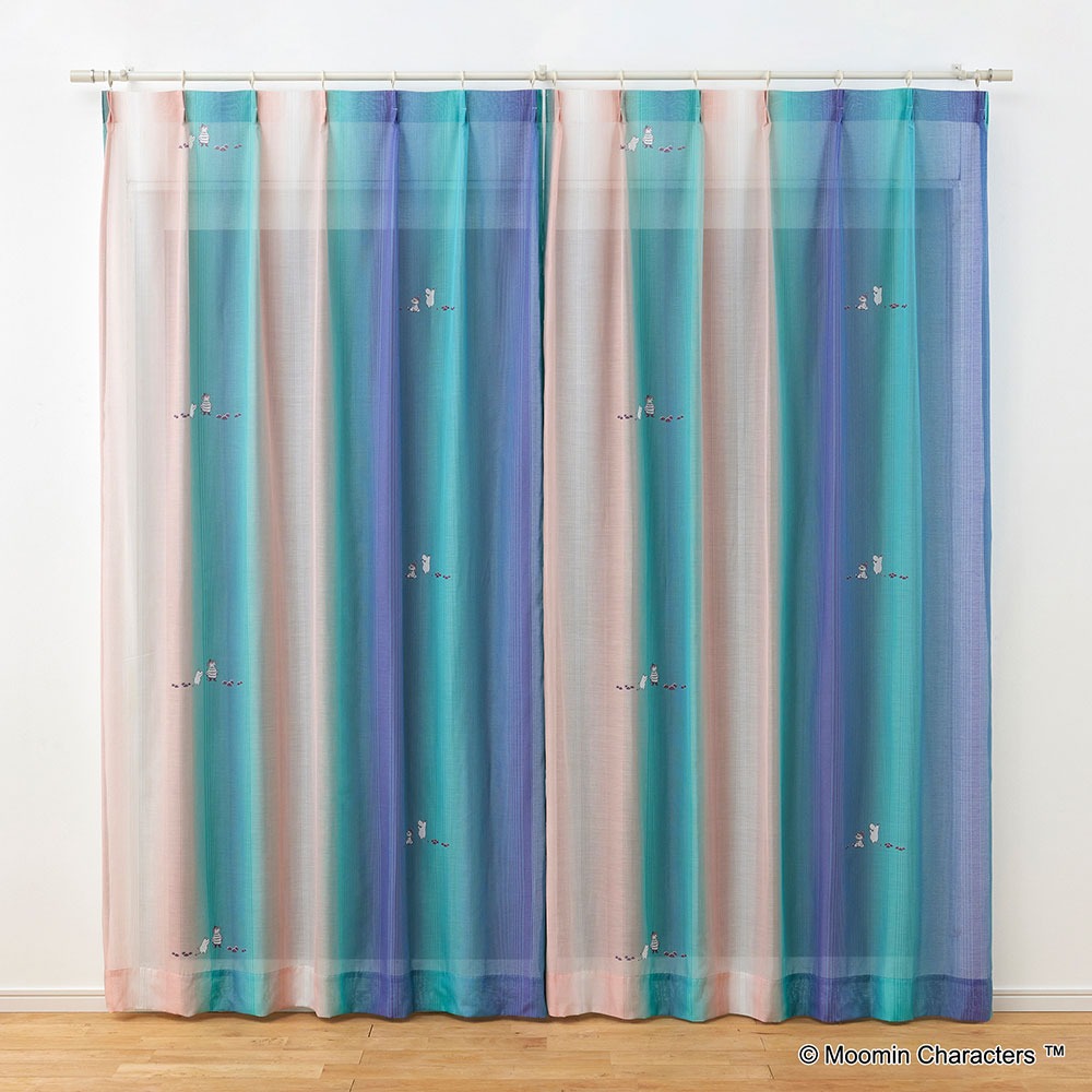 ムーミン シアー カーテン オーロラボイル パープル