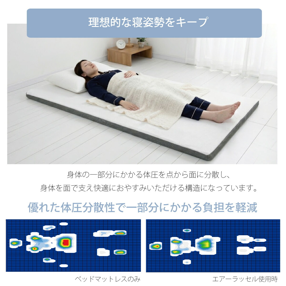 理想的な寝姿勢をキープ