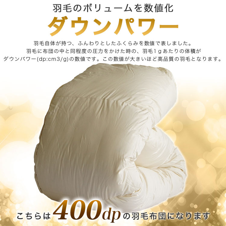羽毛のボリュームを数値化 ダウンパワー 400dp