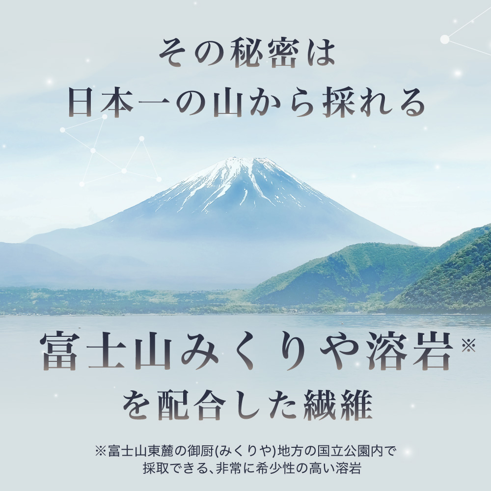富士山みくりや溶岩を配合した繊維