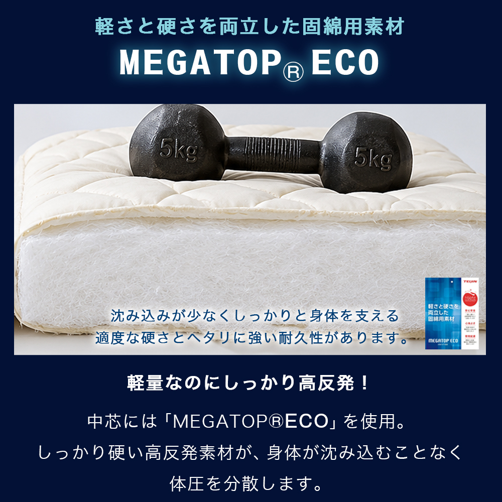 軽さと硬さを両立した固綿綿用素材、MEGATOP(R)ECO