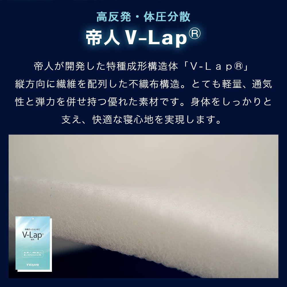 高反発・体圧分散 帝人V-Lap(R)