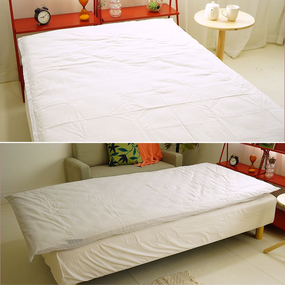 綿100% ストライプ柄 布団カバー グレー